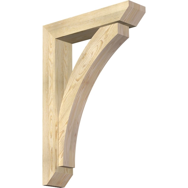 Ekena Millwork Thorton Slat Rough Sawn Bracket w/ Offset Brace, Douglas Fir, 6"W x 26"D x 38"H BKT0604X26X38THR06RDF - main